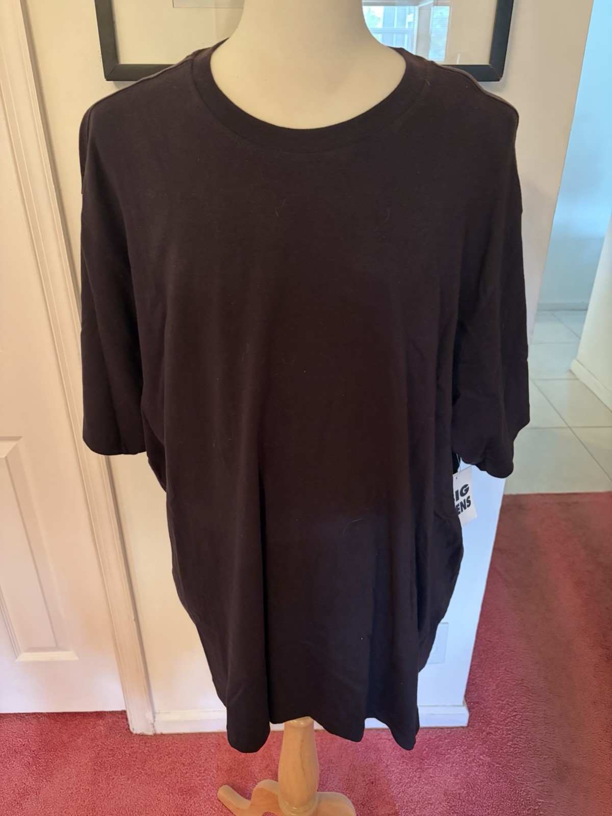 Basic Editions Big & Tall Men’s T-Shirt 4XL Black Crew Neck NWT 100% Cotton