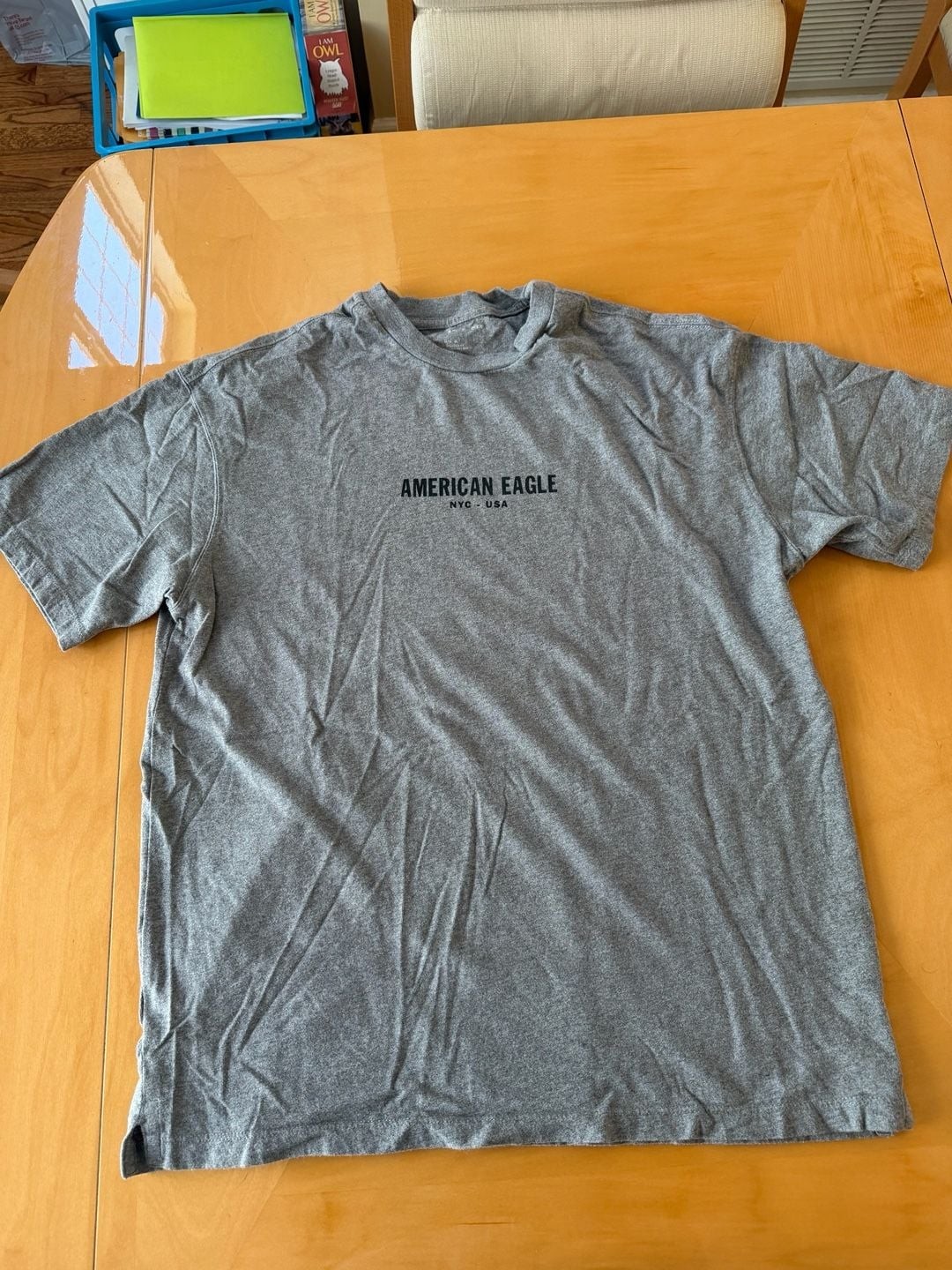 American Eagle NYC USA Logo Graphic T-Shirt Grey
