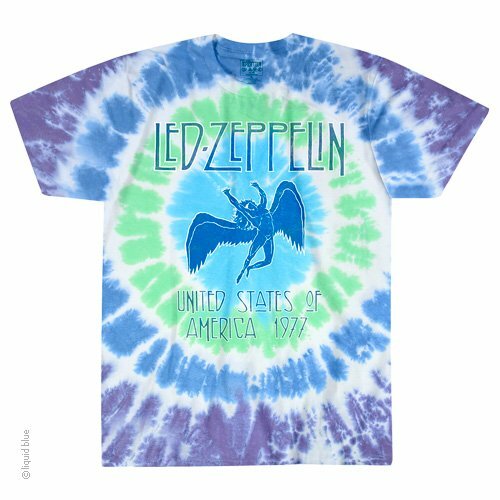 LED ZEPPELIN-RAMBLE ON-UNITED STATE 1977-TIE DYE T-SHIRT S-M-L-XL-2X,3X-4X-5X-6X