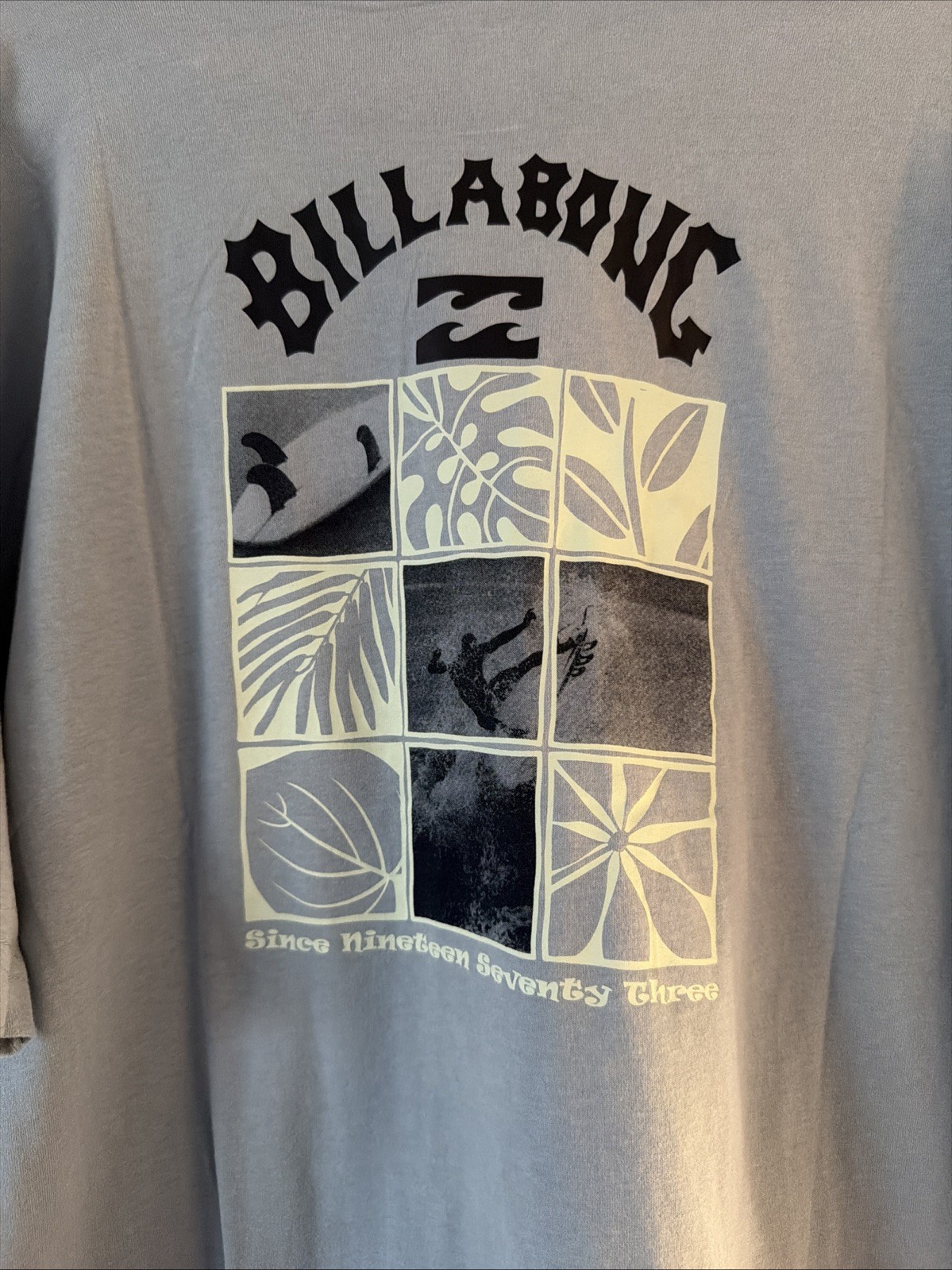 NWT Men’s BILLABONG WYATT CREW Men’s S/S T-Shirt Dusty Blue Surf Logo Large $40