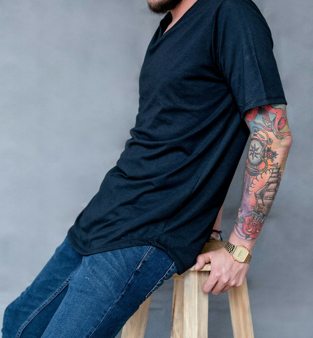 LUCKY BASTARDS CONTEMPORARY MODERN V NECK SCOOP T-SHIRT COMBO 2-PACK STREETWEAR
