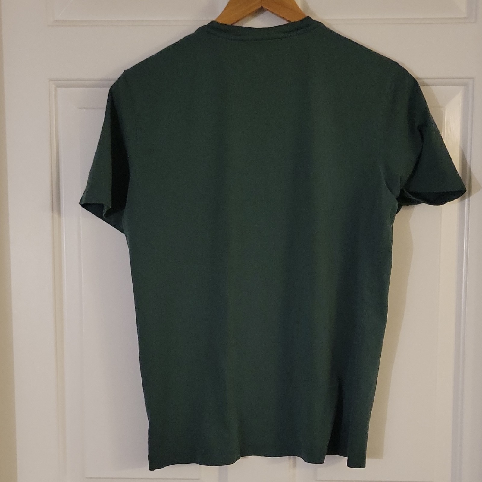 Lacoste Men’s Short Sleeve Crew Neck Logo T-Shirt Green Cotton Jersey Size 4