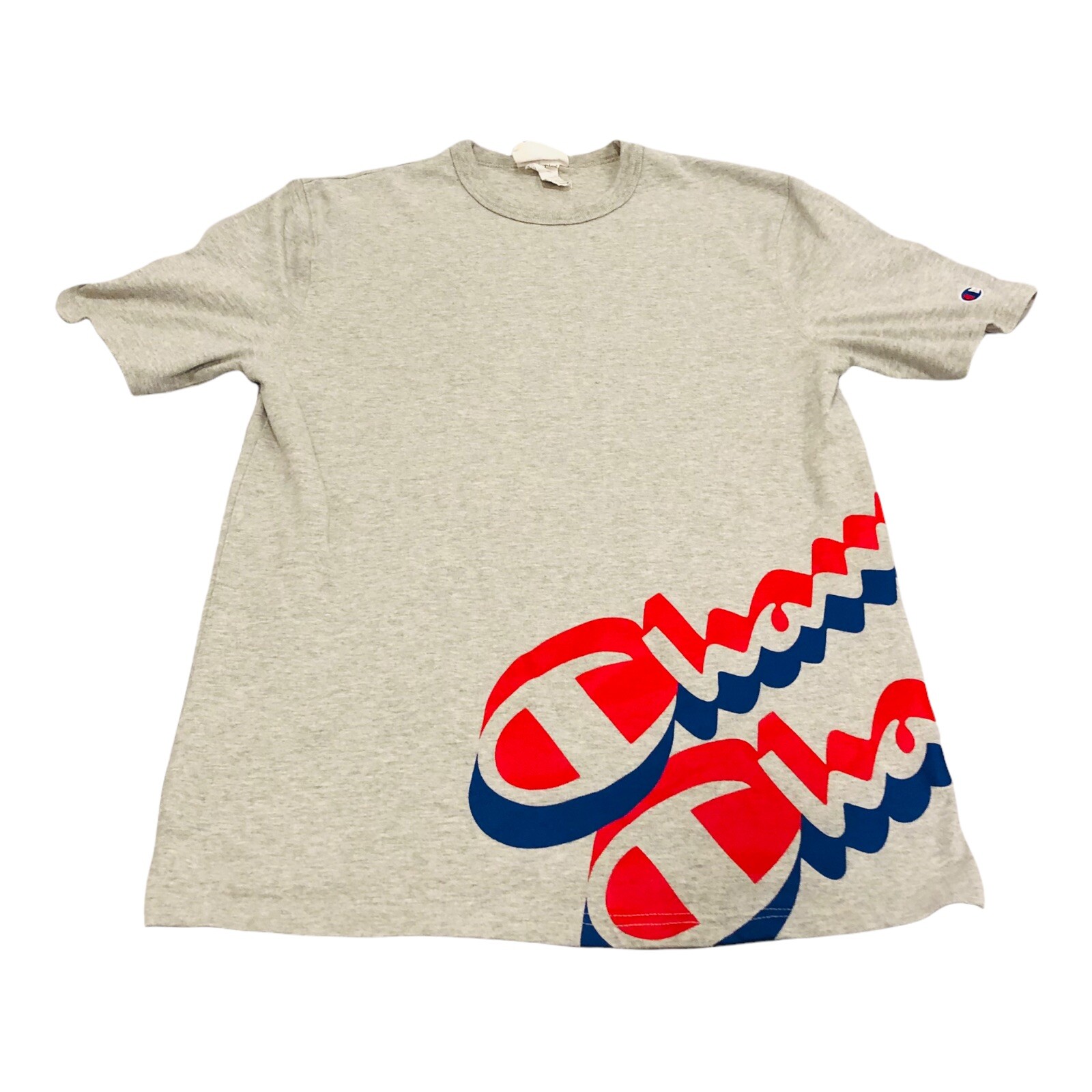 Champion Sportswear Side Spellout Graphic Gray T-Shirt Medium