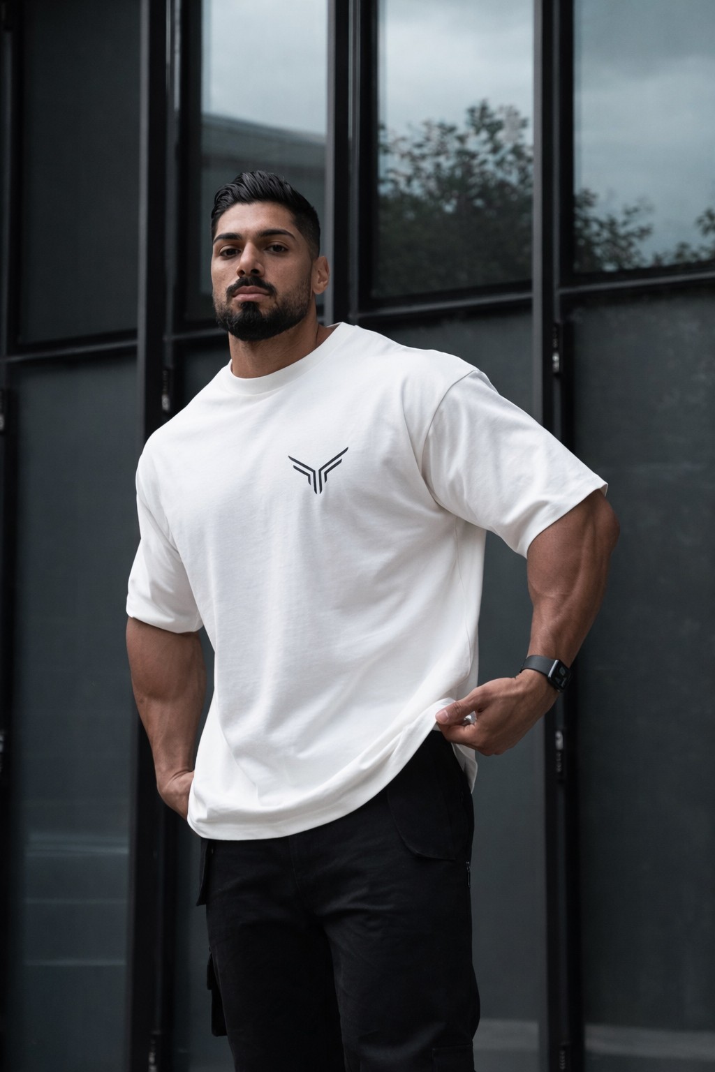 Men’s Heavyweight Eagle Workout Cotton Oversized Printed Tshirt For Gym Casual