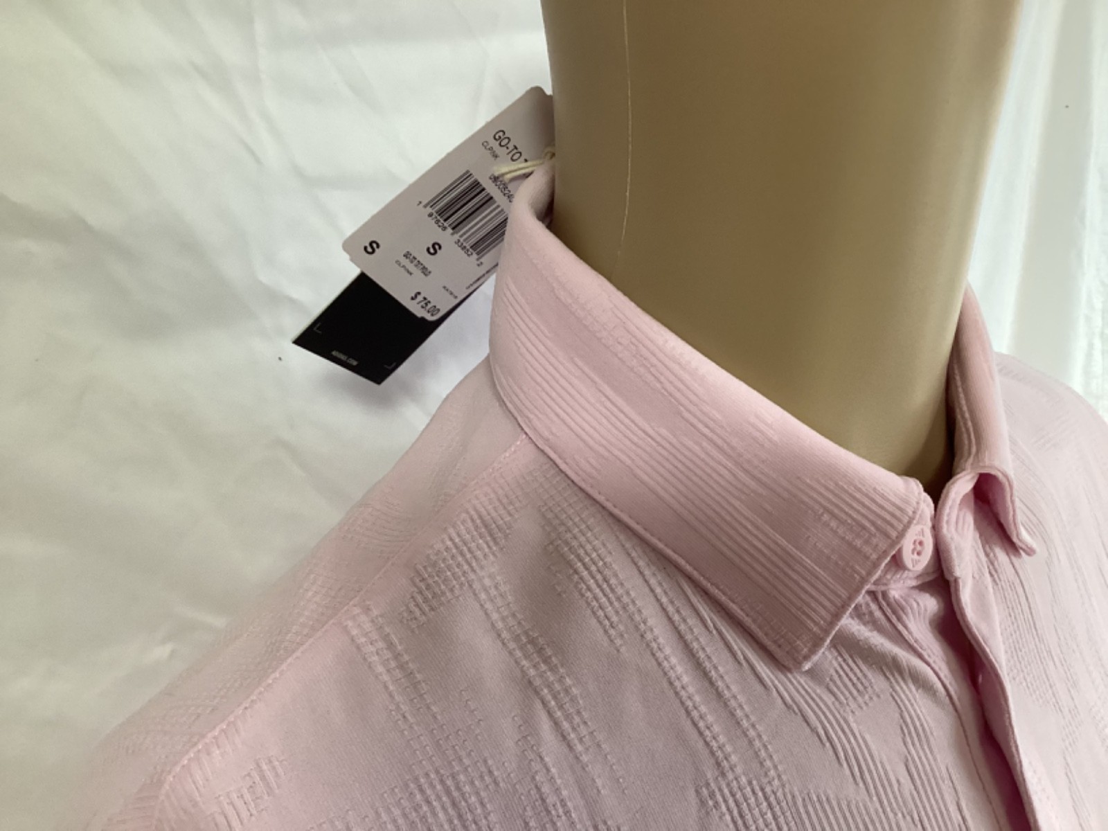 NEW adidas Men’s Go-To Textured Golf Polo Short Sleeve Shirt PINK Sz S MSRP $75