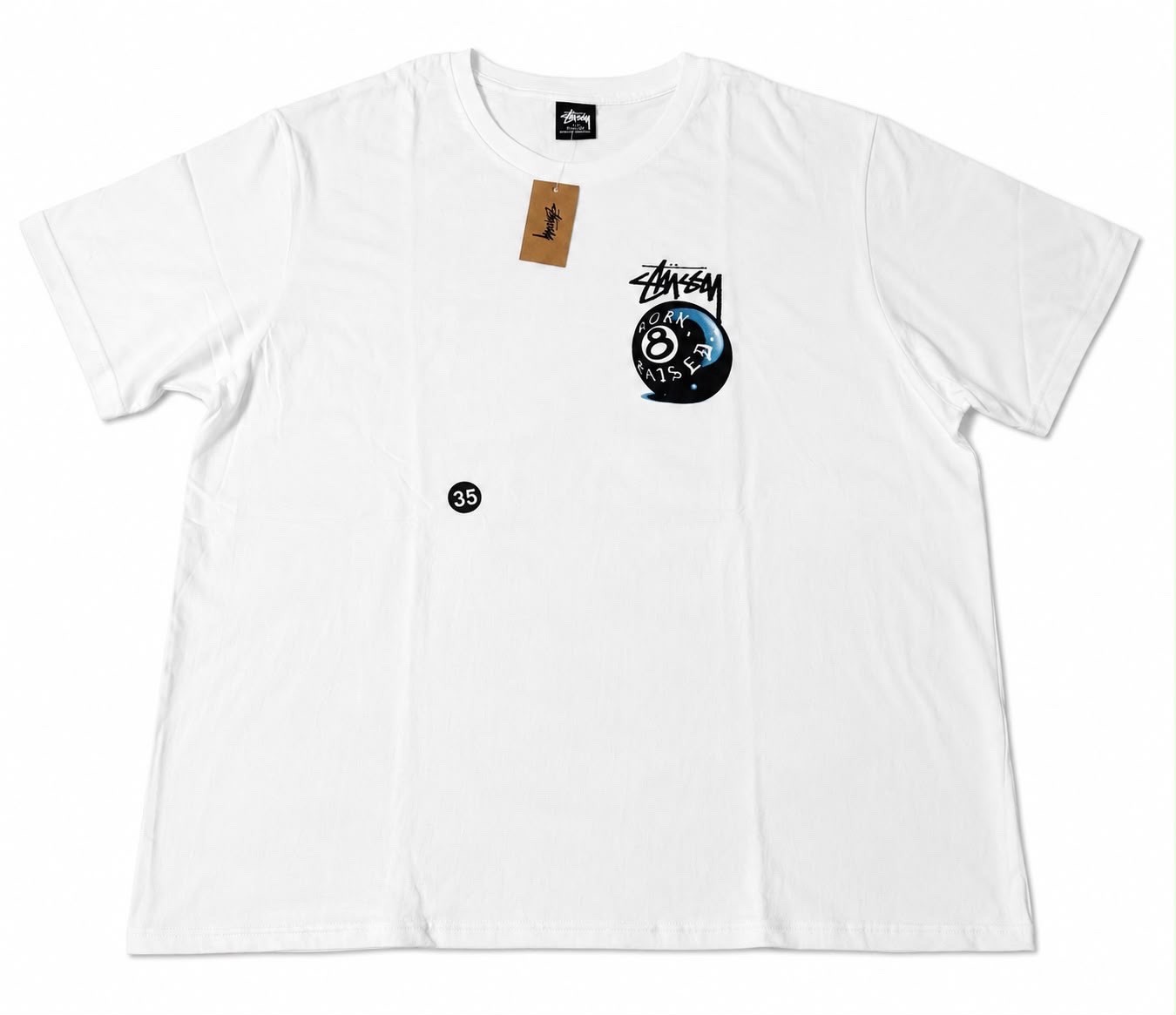 AUTHENTIC Stüssy Men’s 8 Ball Logo Graphic Double-Sided Crew Neck T-Shirt L