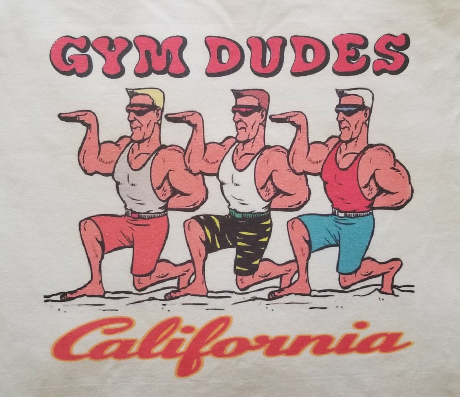 Gym Dudes of California Old School Bodybuilding Logo Workout Muscle T-Shirt NEW