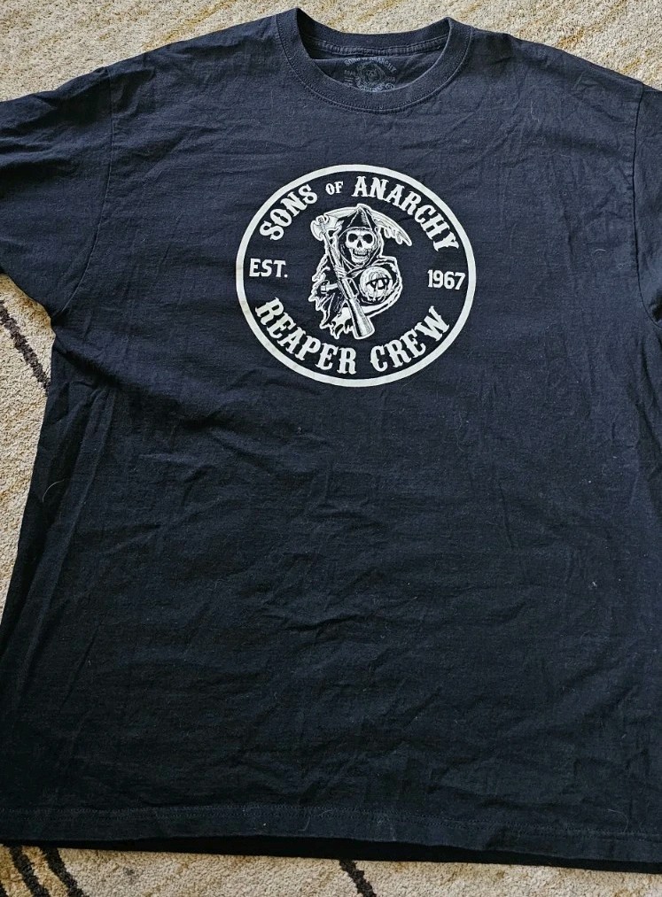 Rare Vintage Y2K Sons Of Anarchy SOA XL T-shirt Mens Black Reaper Crew Club