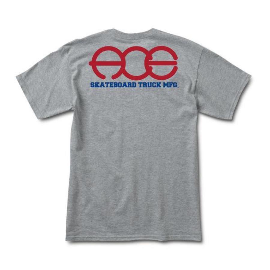 Ace Trucks ROUND POCKET LOGO Skateboard T Shirt ATHLETIC HEATHER
