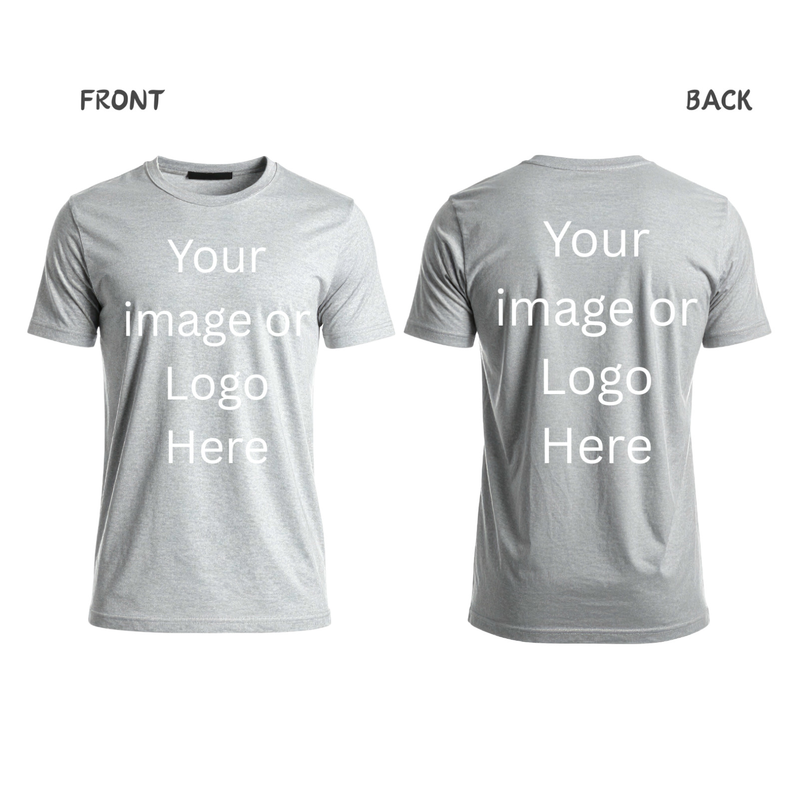 Custom Print Personalized T-shirt Front Back Chest Your Design Photo Logo Unisex