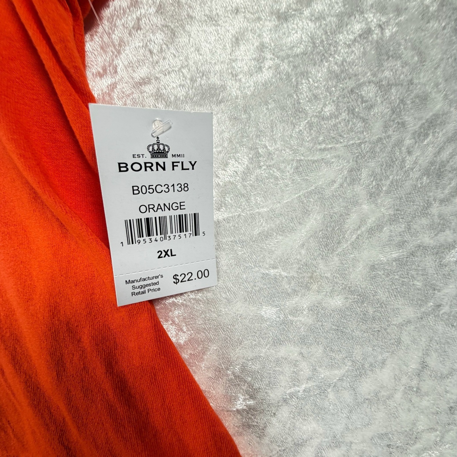 Born Fly Graphic T-Shirt Men 2XL Orange New USA Floral Streetwear B05C3138