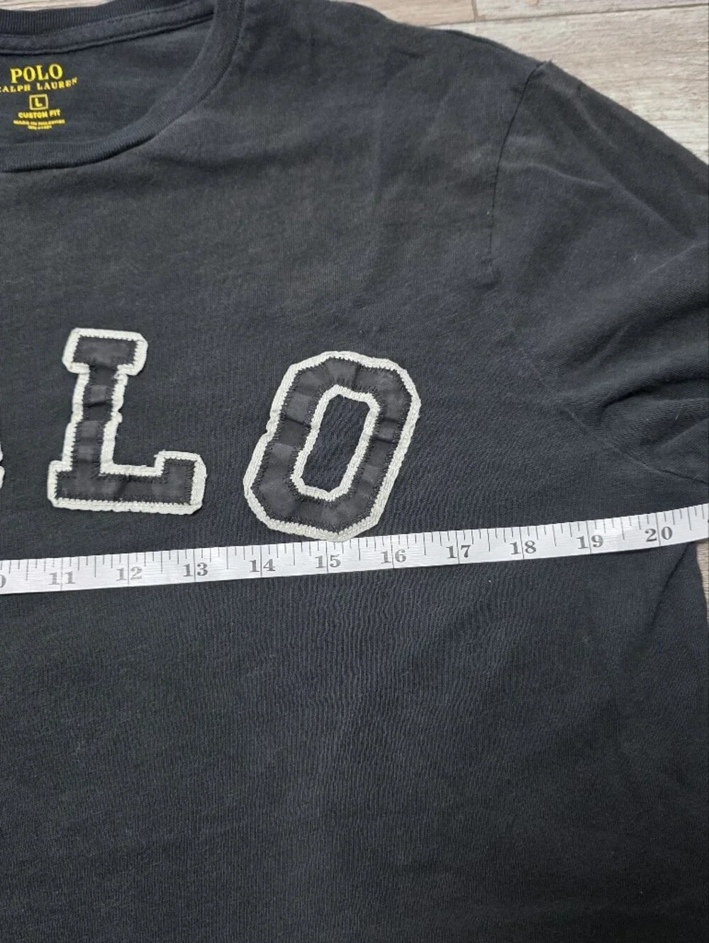 Polo Ralph Lauren Varsity Arch Custom Fit Embroidered Logo Tee Sz Lg