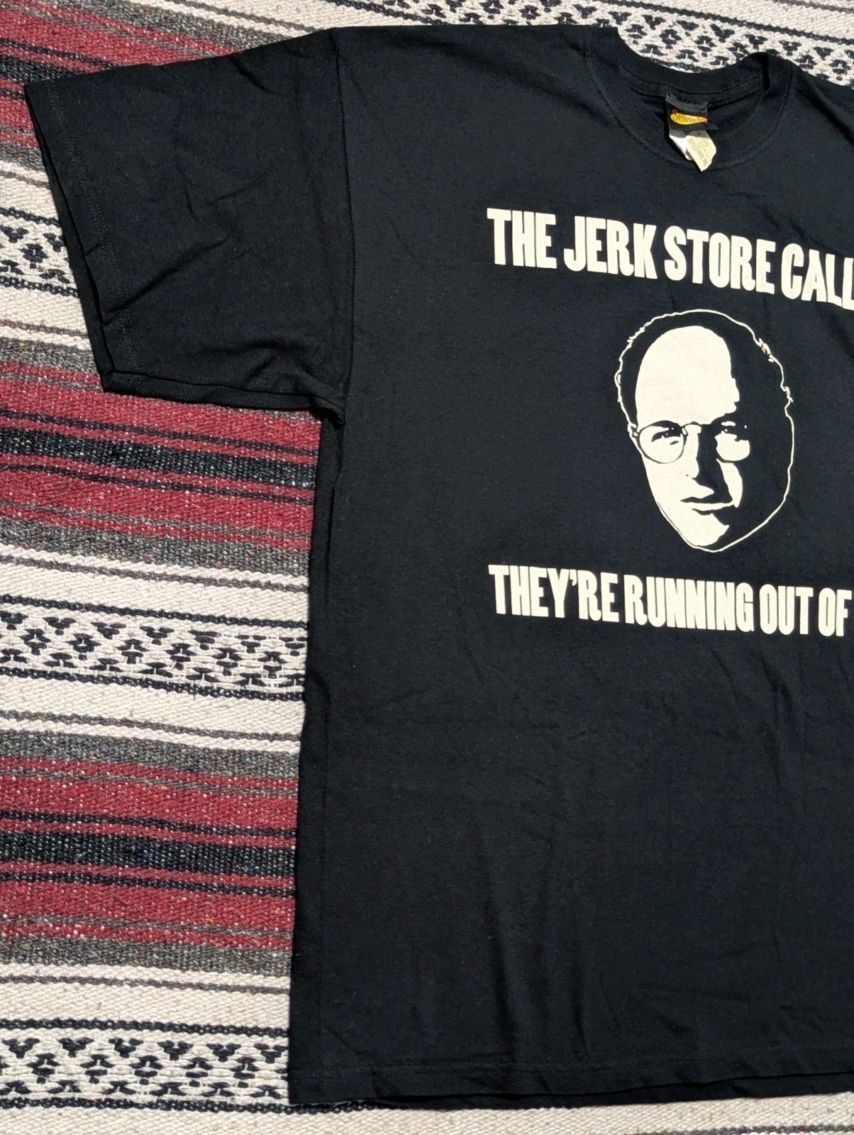 Vintage Seinfeld Jerk Store George Costanza Black Ripple Shirt Mens XL NEW