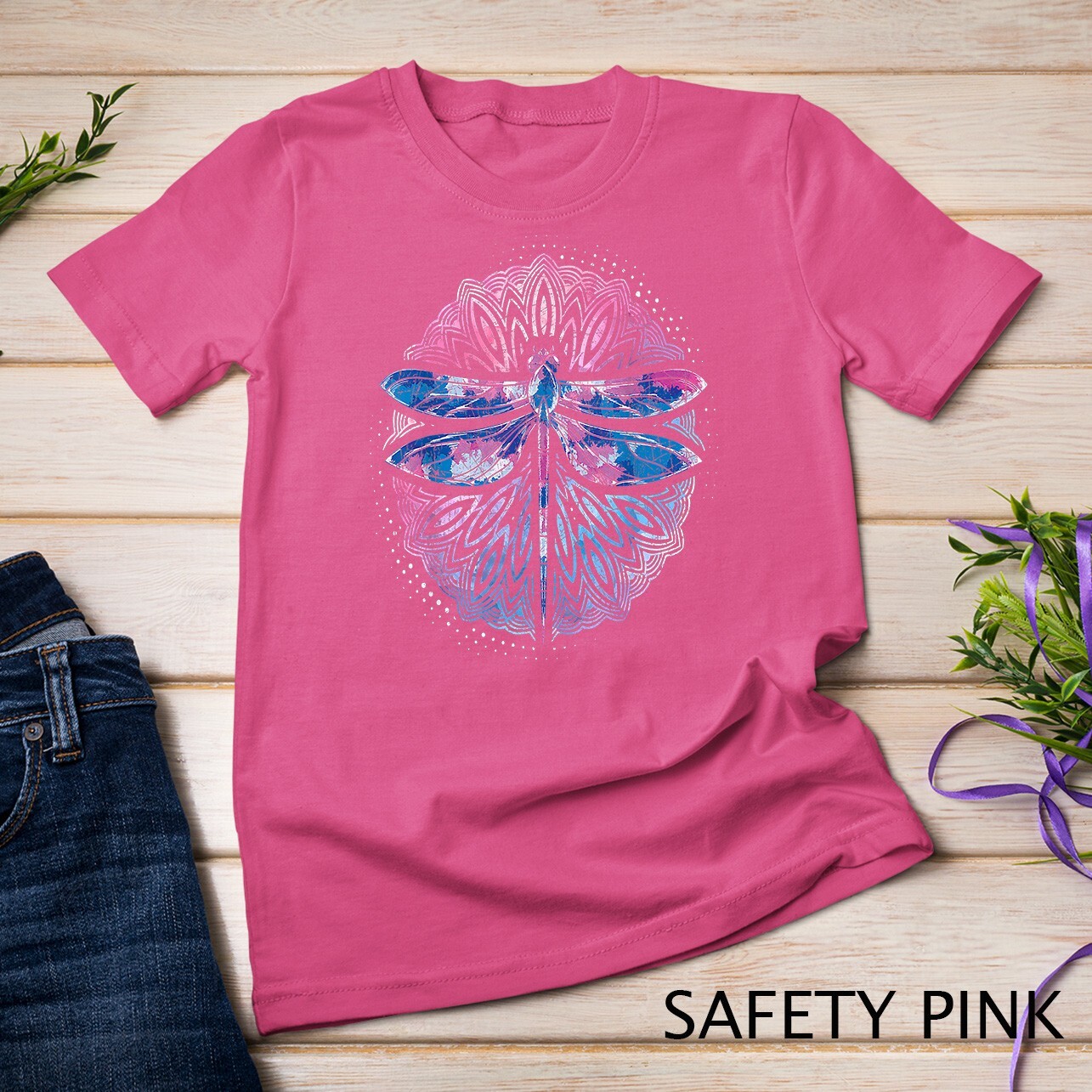 Dragonfly Yoga Meditation Prana Sacred Geometry Mandala T-Shirt Unisex T-shirt