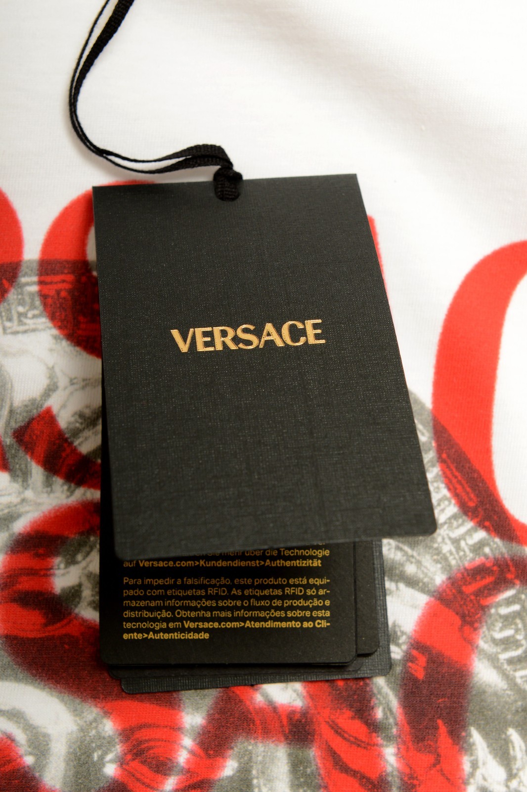 Versace Men’s Logo Print White Crewneck Short Sleeve T-Shirt US 2XL IT 56