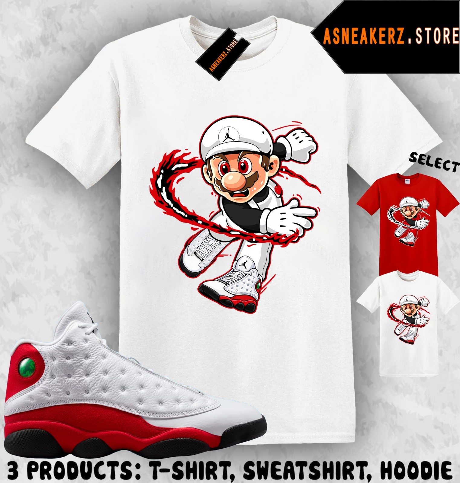 Tee Shirt Matching AJ 13 Chicago 2026 To Match Sneaker Sneakerhead Mario T-Shirt