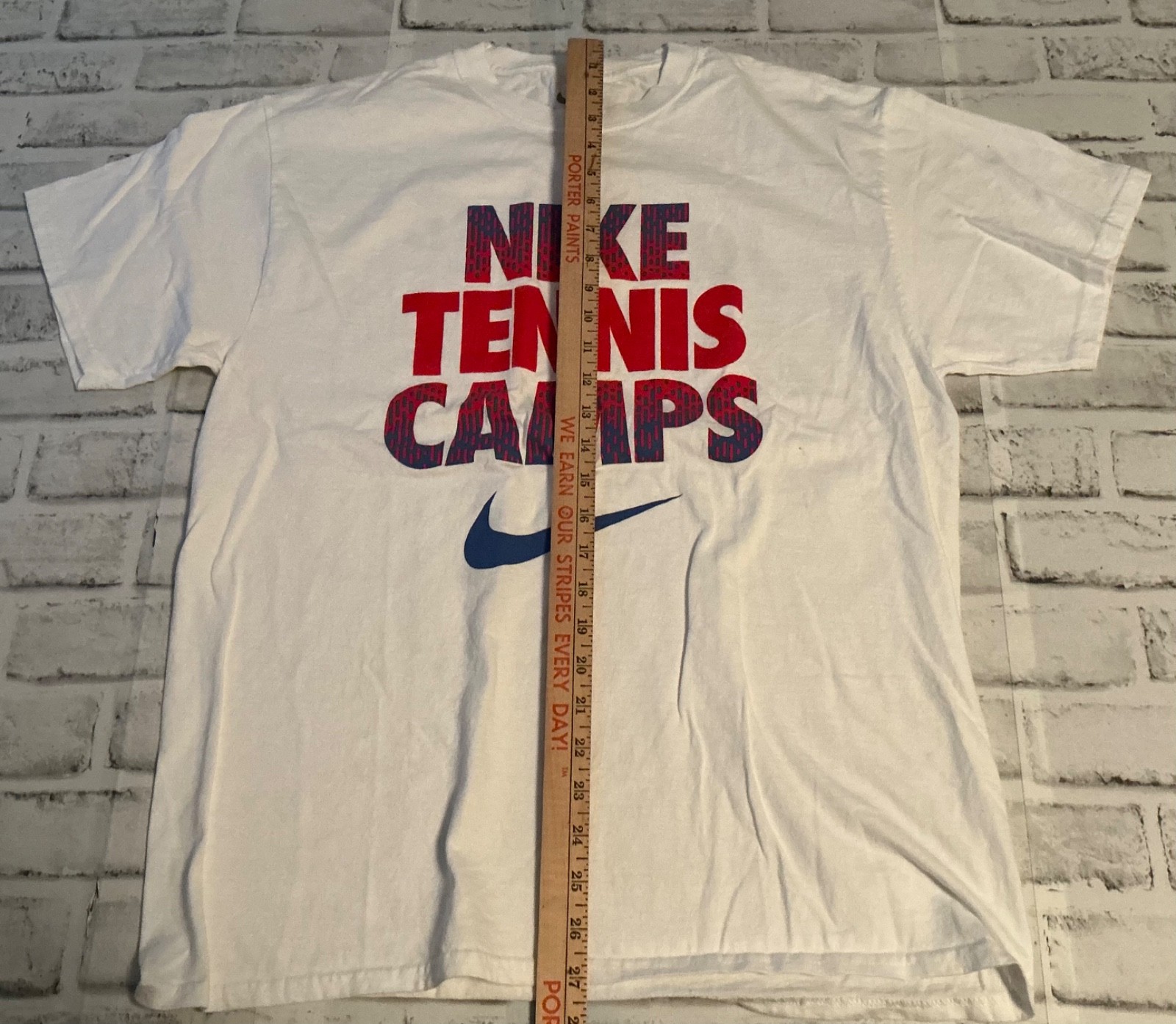 Nike Shirt Men Small White Solid Tennis Camp Tee Crew Neck Pullover Adult L G G