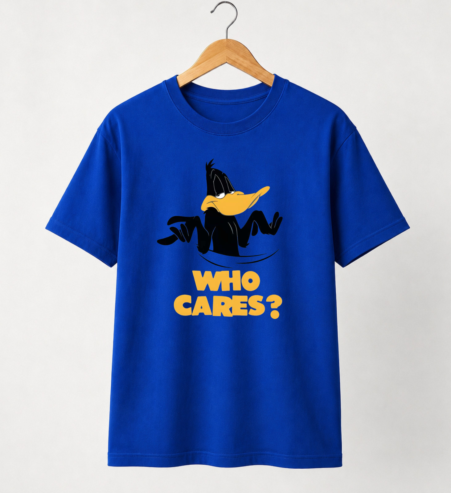 Daffy Who Cares T-Shirt Ironic T-Shirt Cartoon Men Women