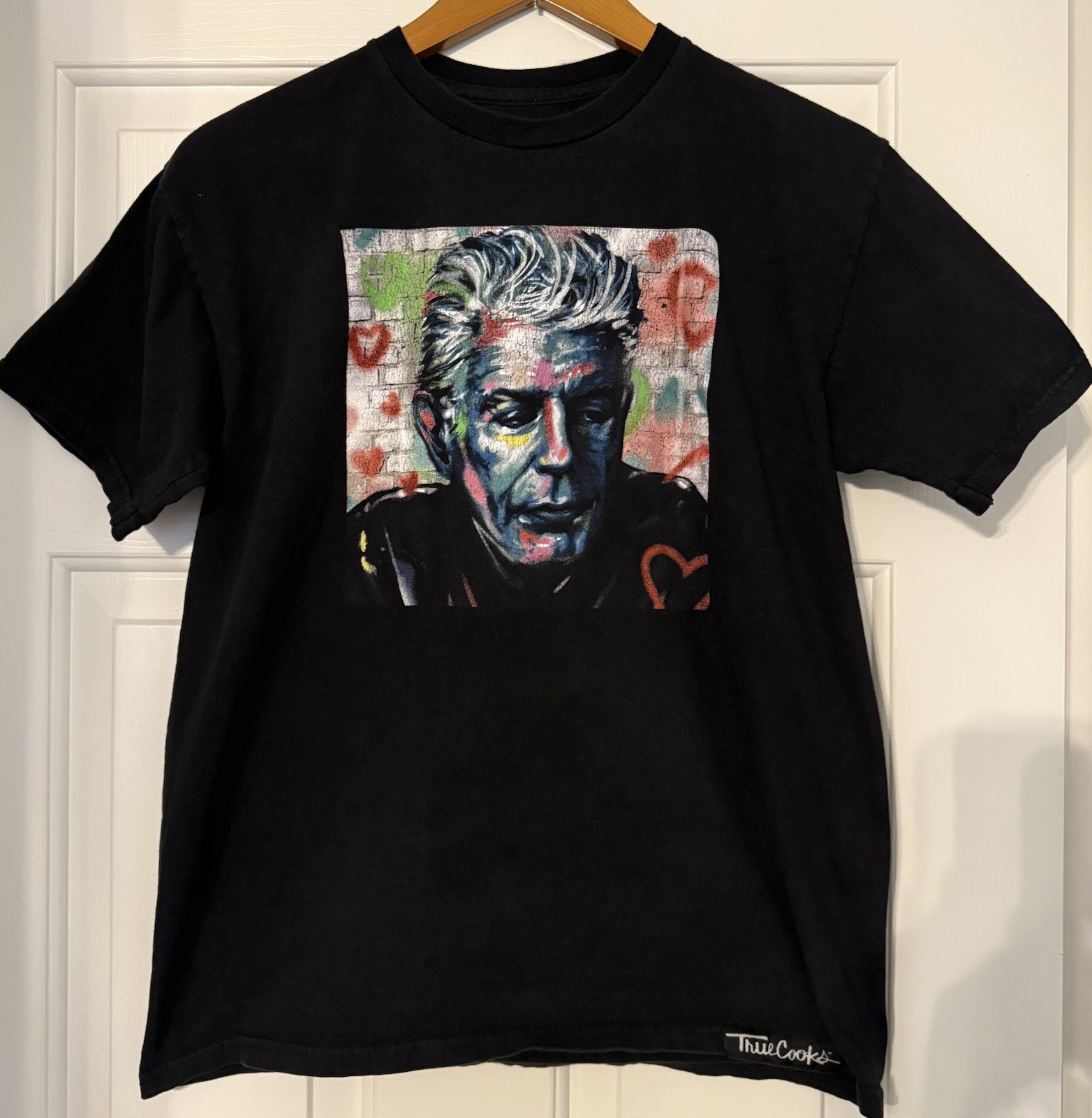 Medium True Cooks Anthony Bourdain Mural T-Shirt Streetwear Chef Punk