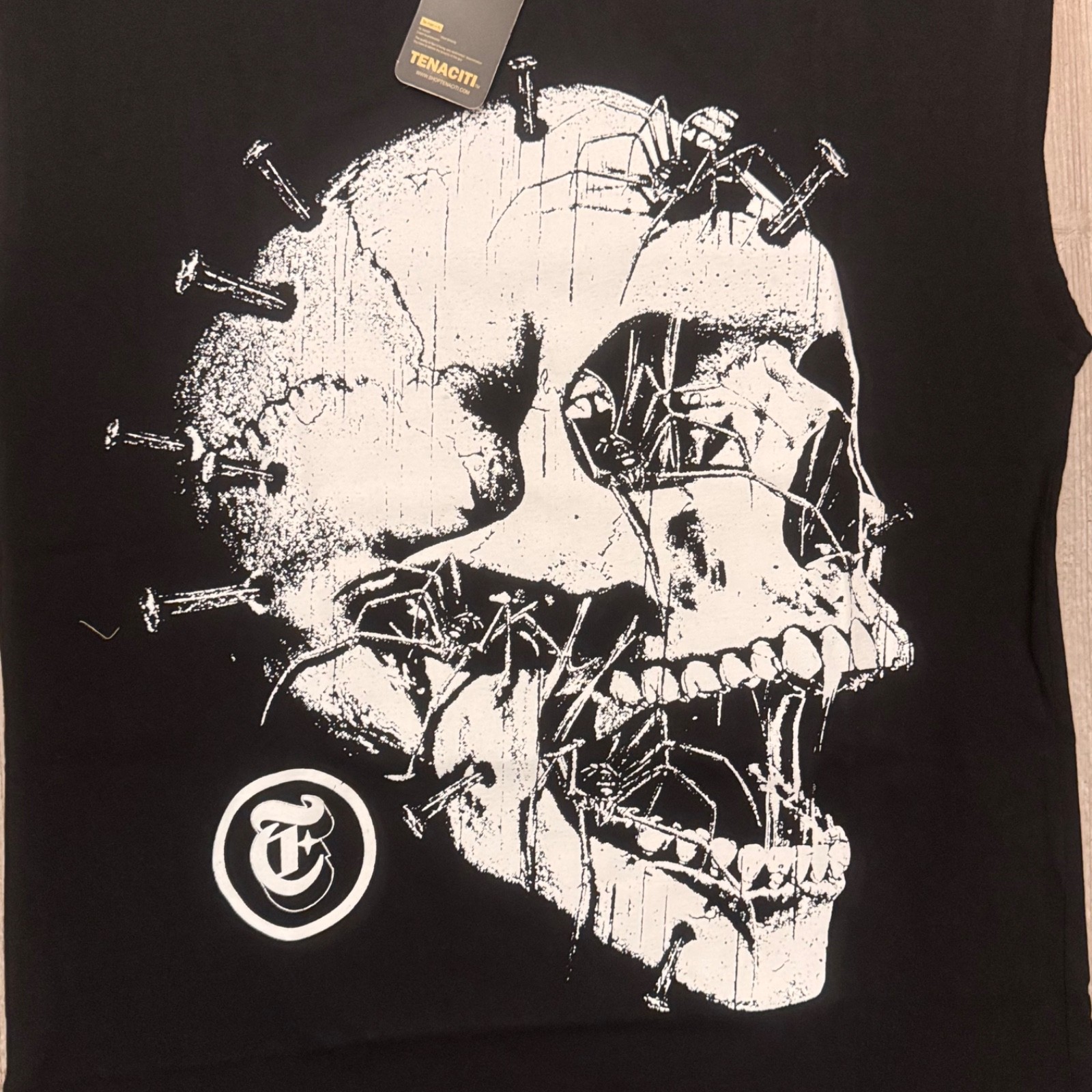 Tenaciti Studios Skull Graphic Muscle Tee M Black Call Out Racist Streetwear NW