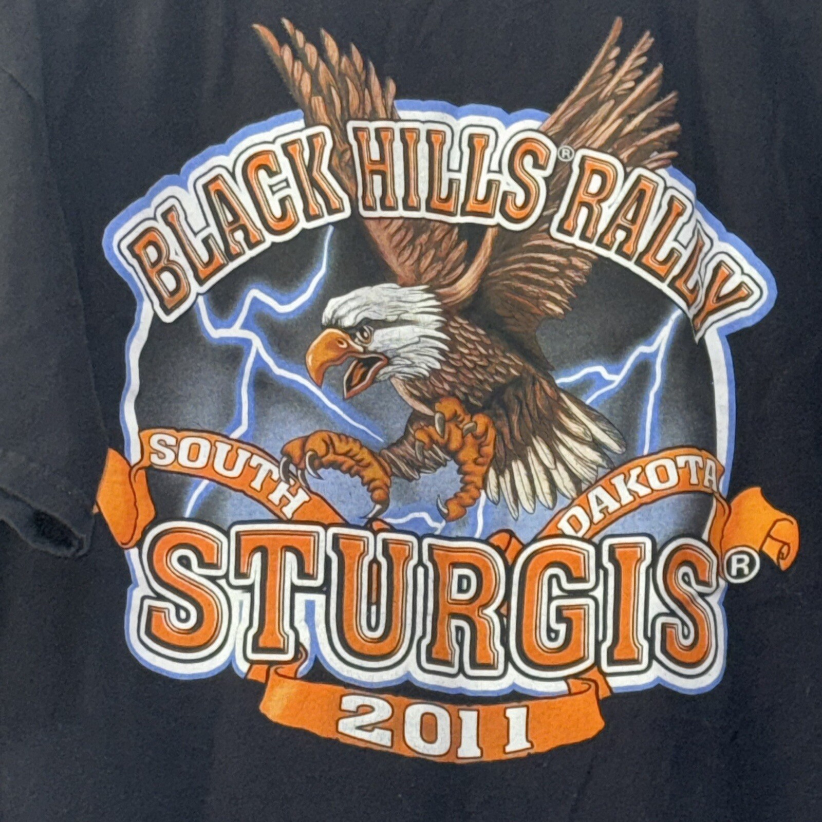 Sturgis T Shirt 2011 South Dakota Men’s Size Large Black Guc E2200