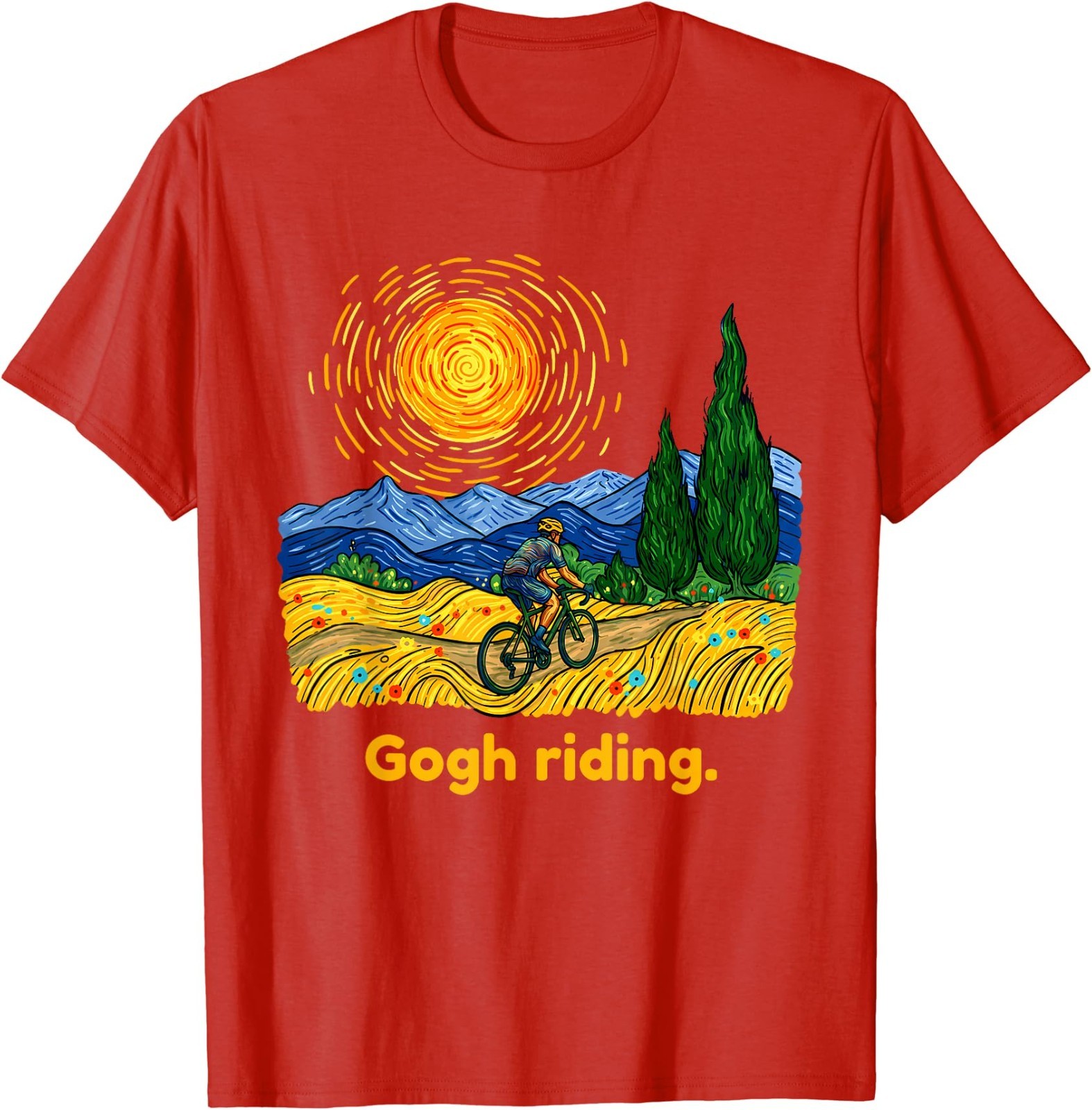 Gogh Riding Funny Cycling Van Gogh Art Bike T-Shirt