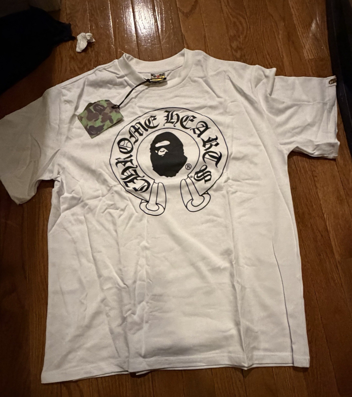 A Bathing Ape BAPE x Chrome Hearts Baby Milo White Graphic Tee M Teens