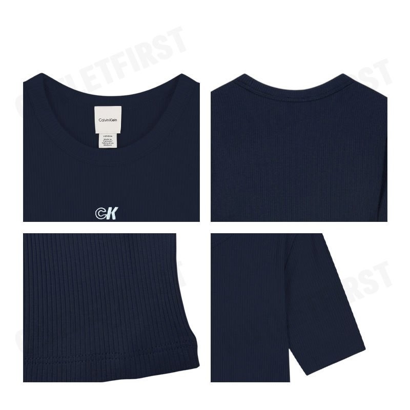 CALVIN KLEIN MODAL STRETCH MONOGRAM LOGO GRAPHIC SLIM T-SHIRT COLOR NAVY CODE: