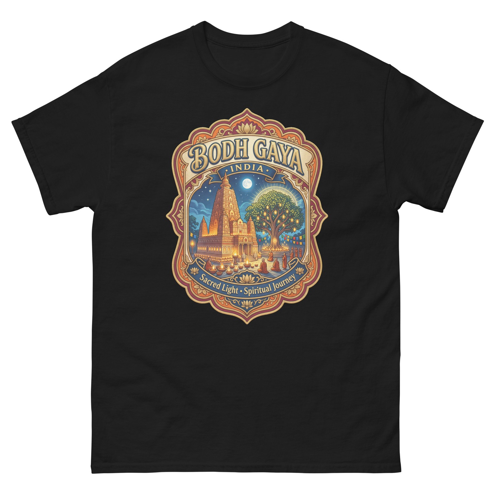 Bodh Gaya India Sacred Temple Graphic T-Shirt Unisex Travel Tee