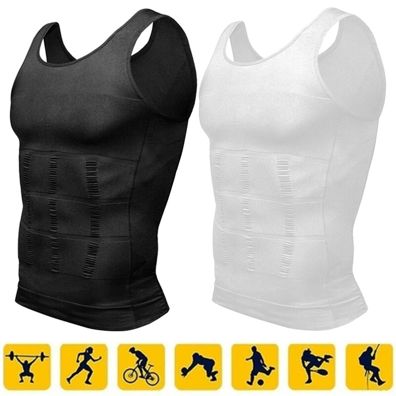 Men Body Shaper Slimming Tummy Vest Compression Shirt Tank Faja camisa de hombre
