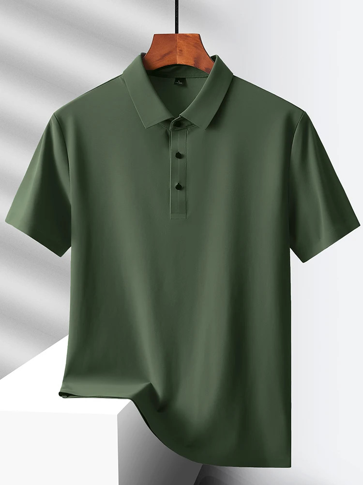 Men Summer Ice Silk Quick Dry Polo Shirt Casual Office Golf Top Tee Tshirt Gift