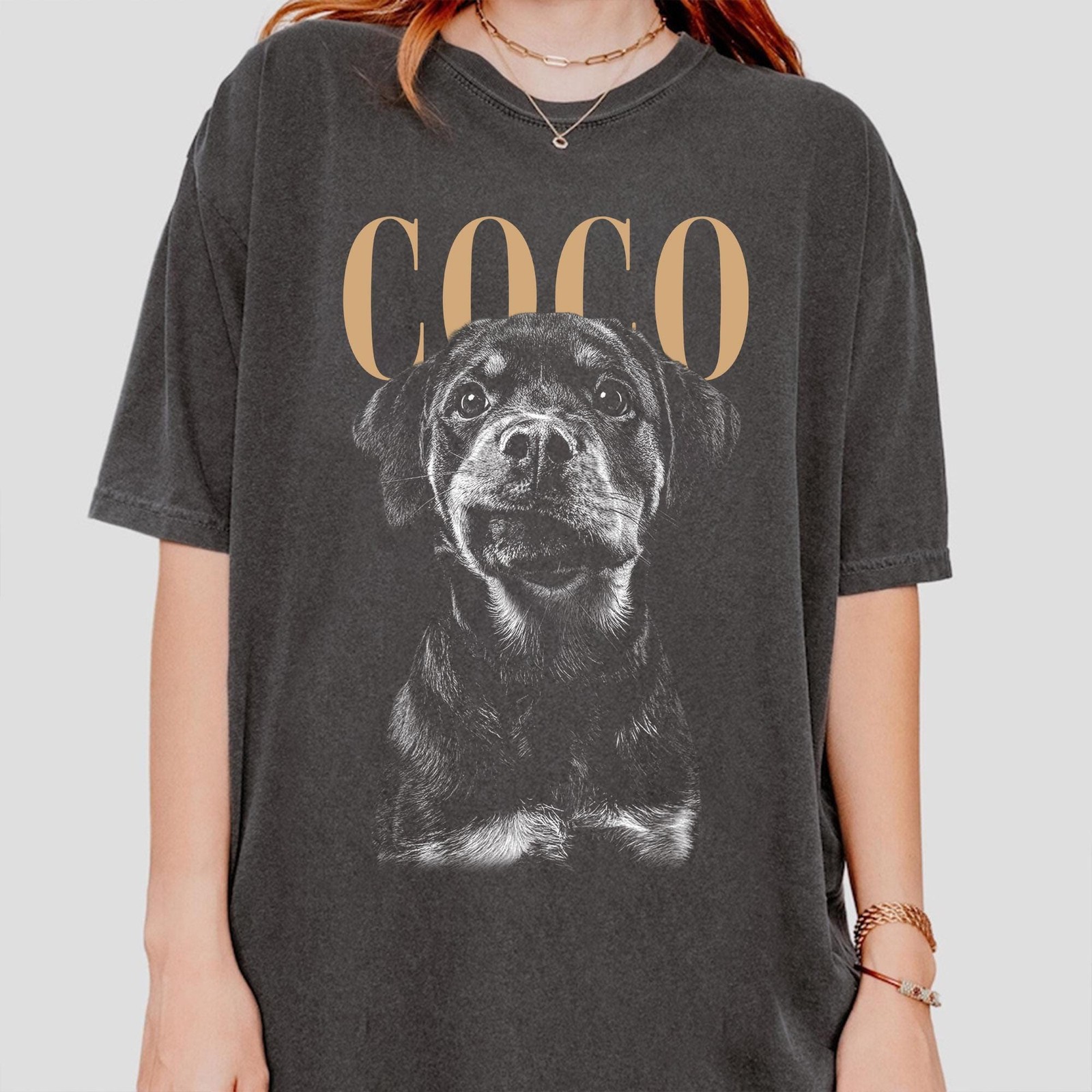 Personalized Dog Photo Shirt Custom Pet Face Vintage Style Dog Mom Gift