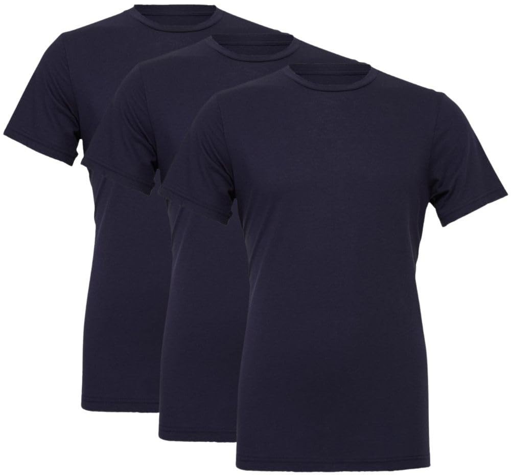 Solid Color Military Style T-Shirts 100% Cotton Ring Spun Short Sleeve Tee 3Pack