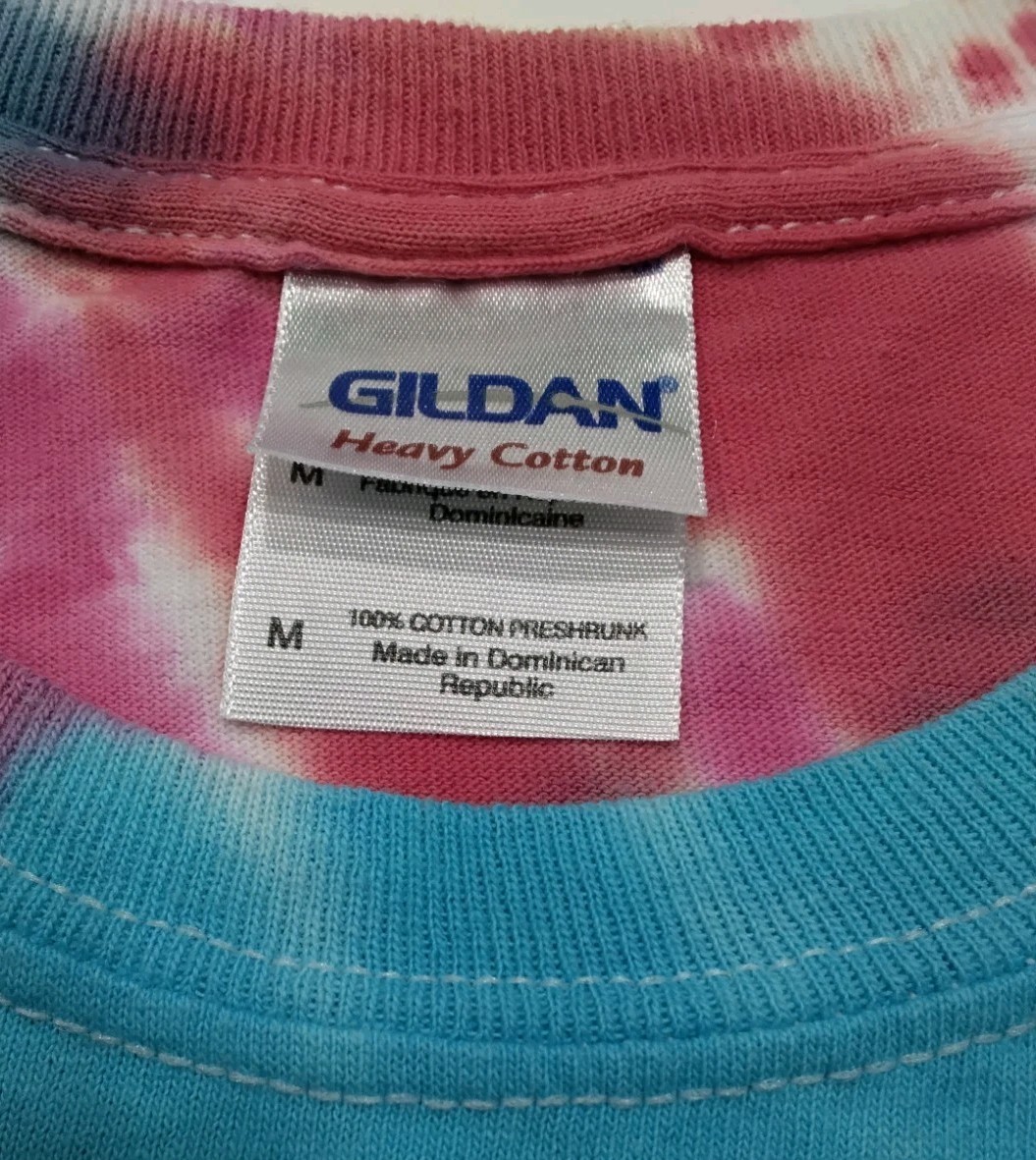 New Tie Dye Men’s Medium T-Shirt Blue Pink Multicolor Summer Swirl Spiral