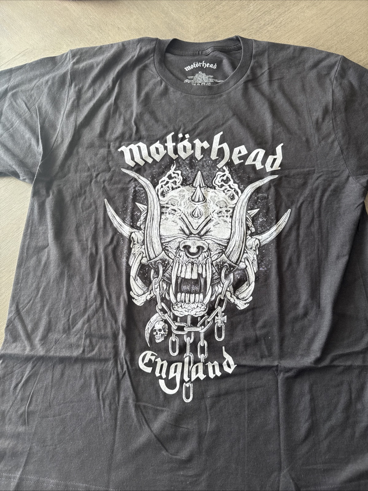 New MOTORHEAD ENGLAND Smoking Snaggletooth Black T-Shirt Size XL