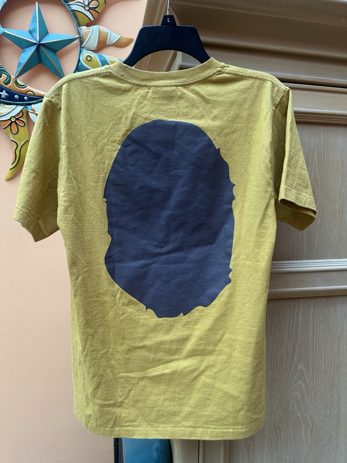 A Bathing Ape BAPE Big Ape Head Logo Graphic Tee Brown Cotton Crew Neck Small