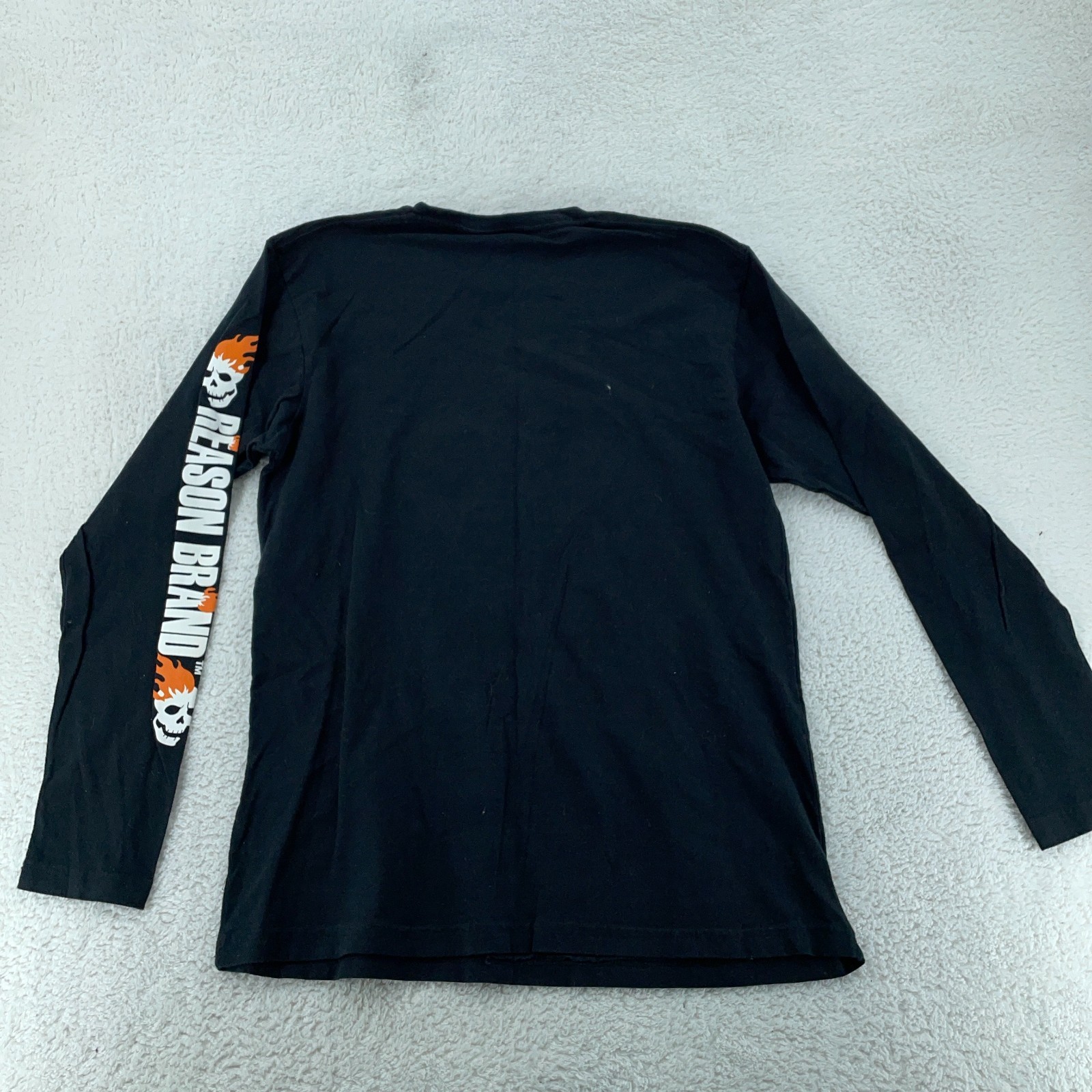Reason Brand Design Studio Skull Flame Placement Shirt Mens XL Black Streetwear