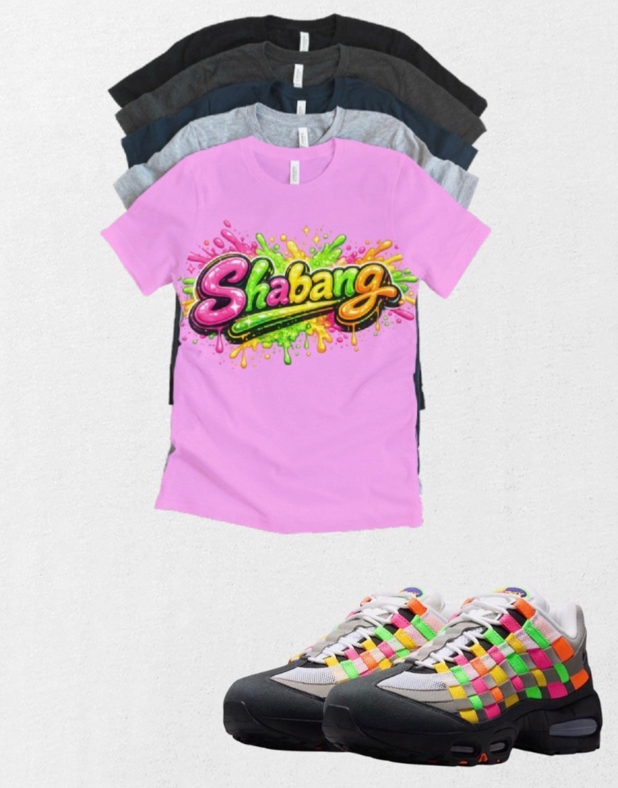 Custom Printed T-shirt To Match Shabang BB Max 95 OG Woven Multicolored Sneaker