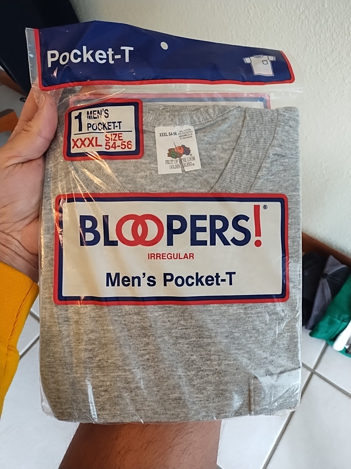 New 1994 Vtg FOTL Bloopers Pocket Shirt XXXL T-Shirt Irregular 50/50 Cotton Poly