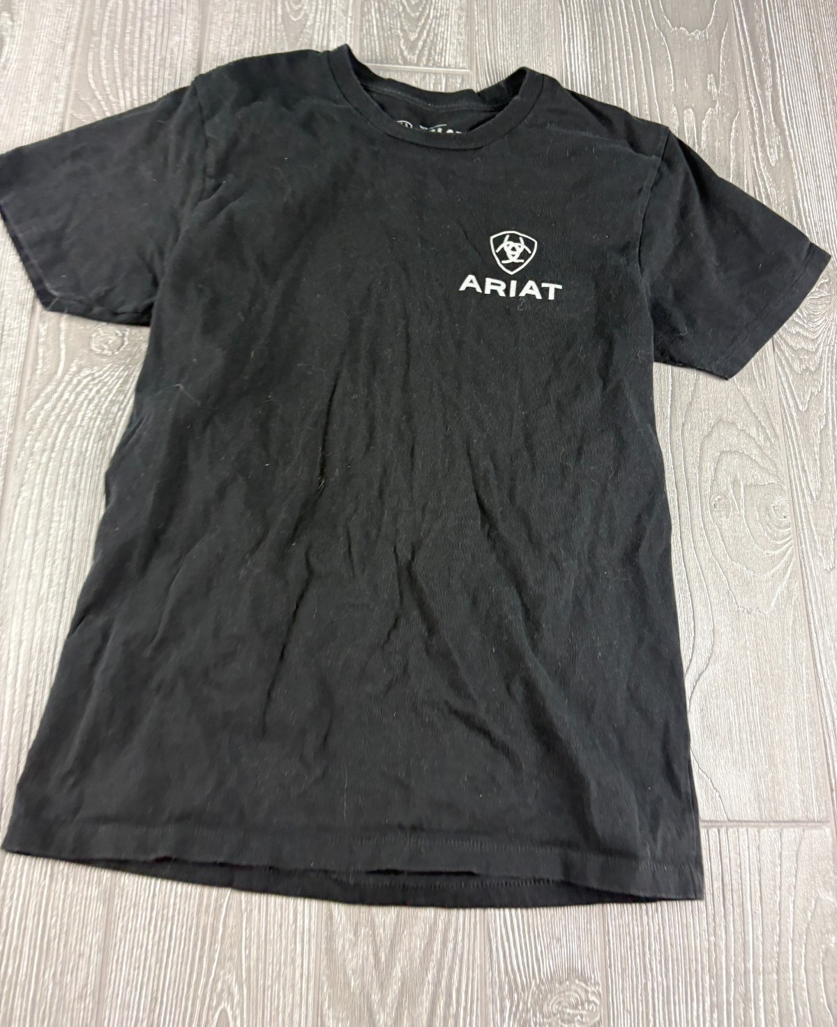 Ariat Black men’s Logo Knit Short Sleeve Crew Neck T-Shirt Small Western