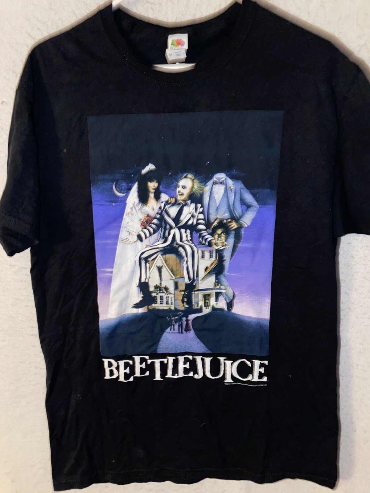 Vintage Men’s sz M Fruit of the Loom Beetlejuice 1988 Black Graphic T-Shirt