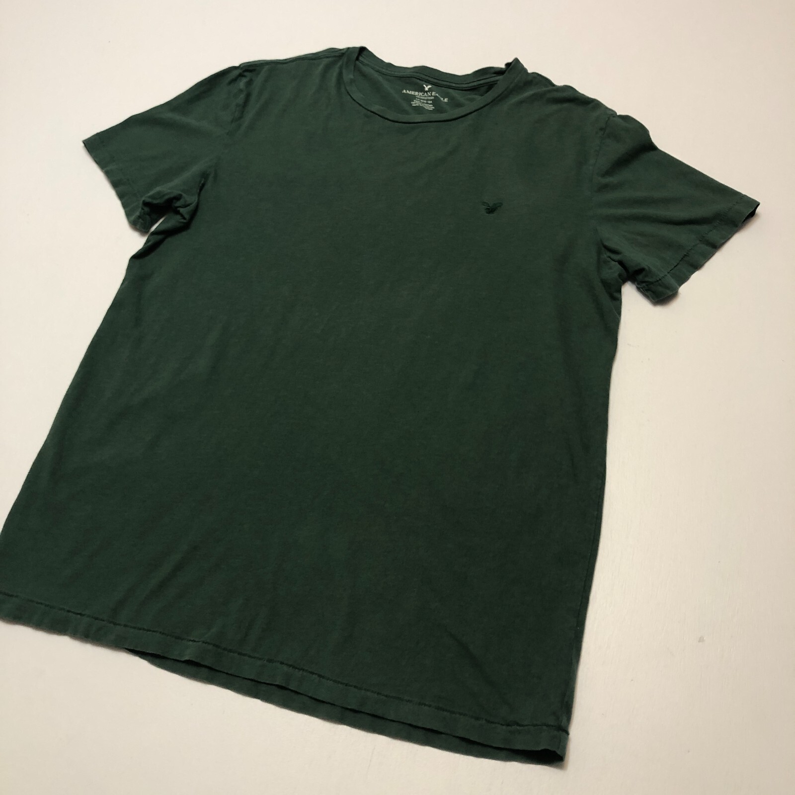 vtg American Eagle Outfitters T-Shirt Sz L Green Think Faded Grunge Minimal