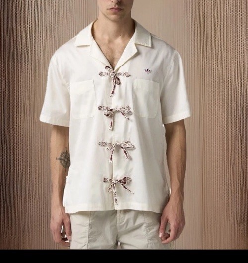 Adidas X Clot Edison Chen Bowl Shirt Cream Limited Edition JP1599 Unisex Sz 2XS