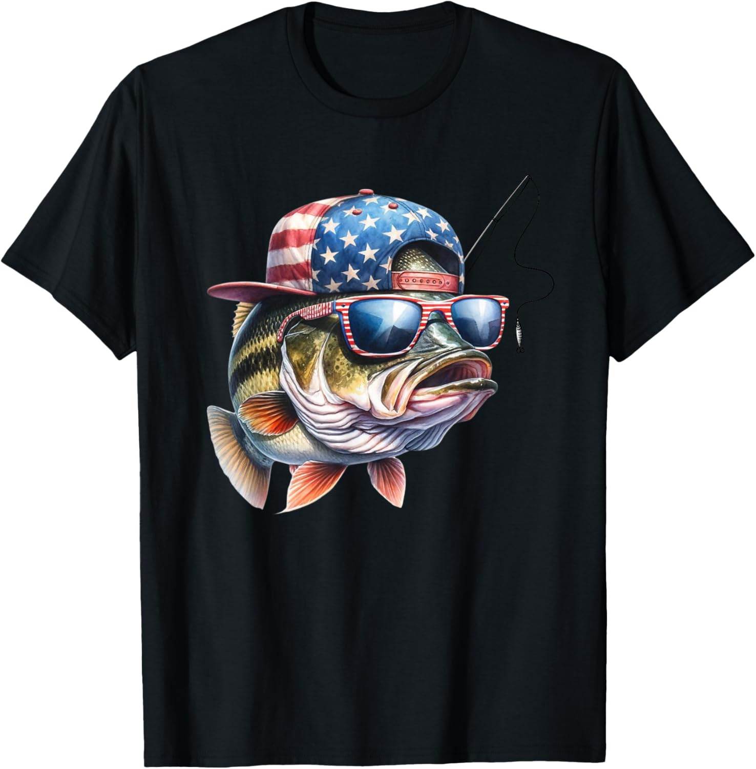 American Flag Fishing T-Shirt- Funny Fisherman Gift T Shirt