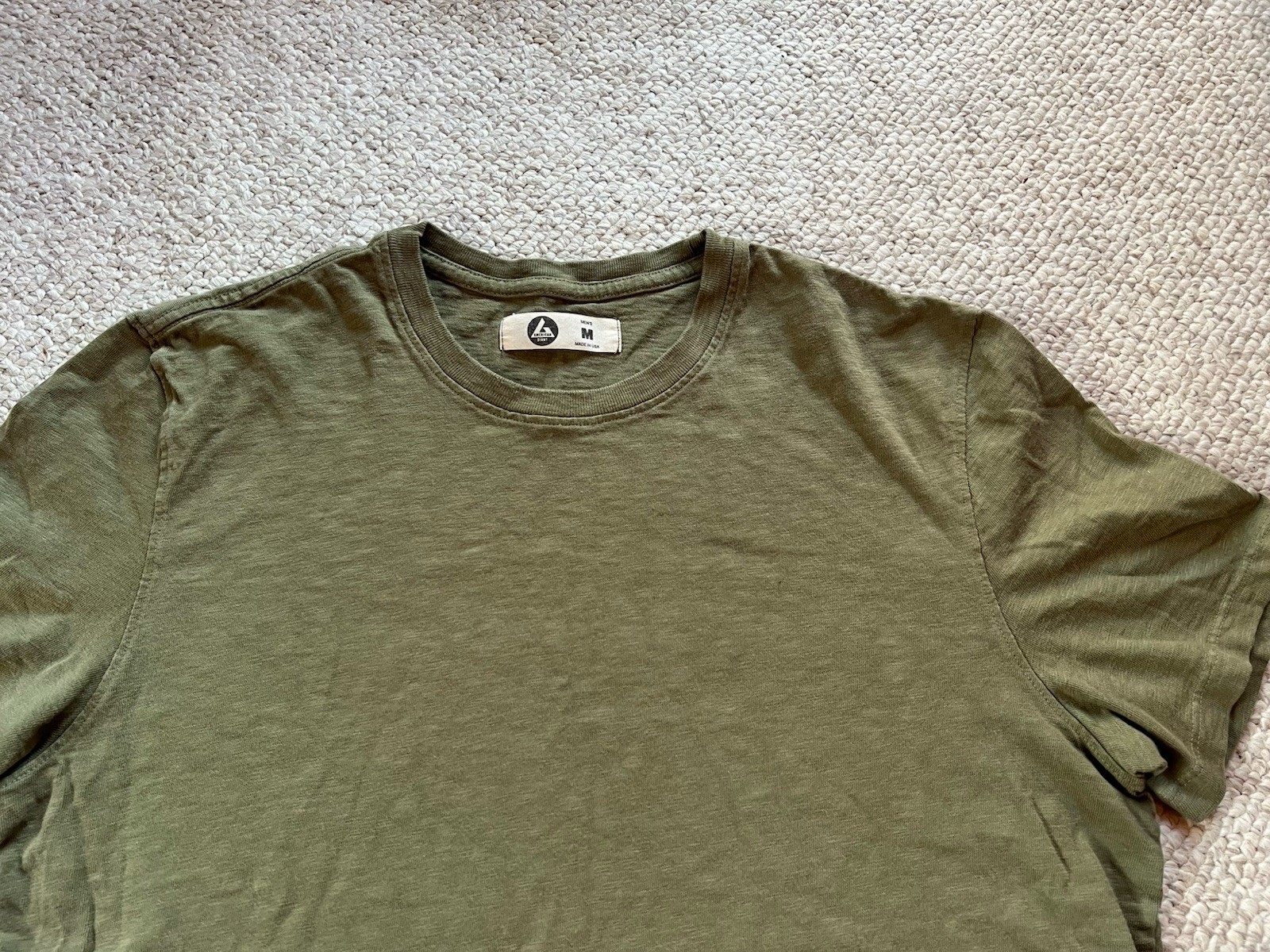 american giant t shirt M Green Fitted Thick Cotton