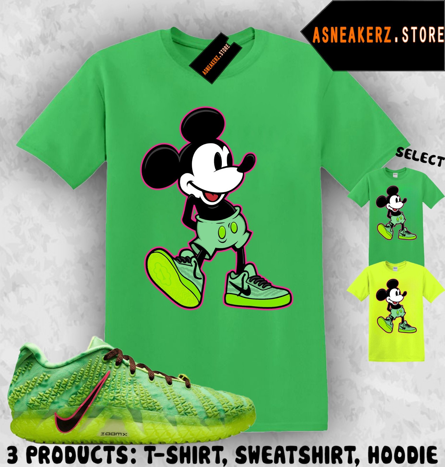 Tee Shirt Matching Ja 3 Zombie Spooky Season Match Sneaker Sneakerhead M Mouse