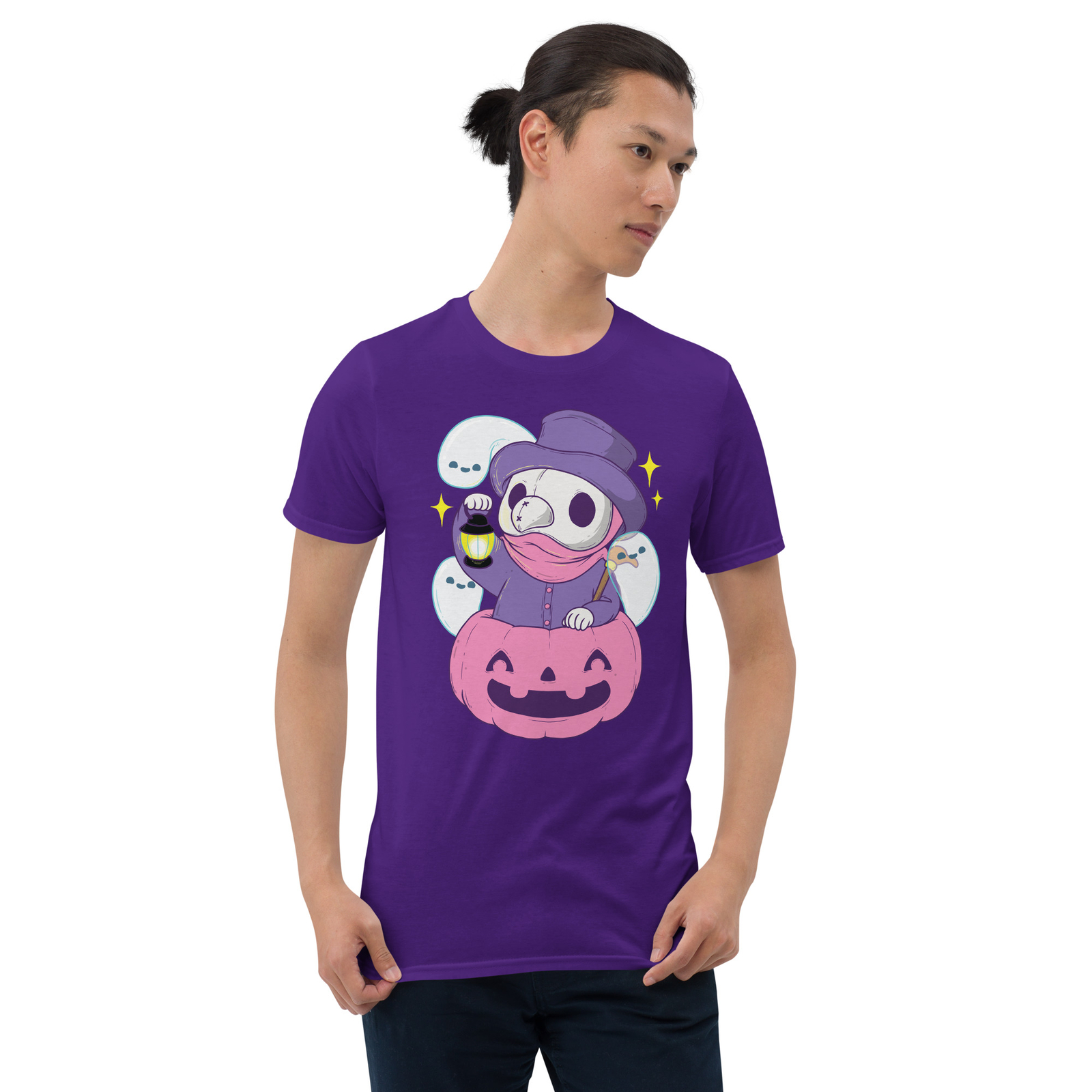Pastel Goth Plague Doctor Shirt Pumpkin Halloween Occult T-Shirt Size S-3XL Gift