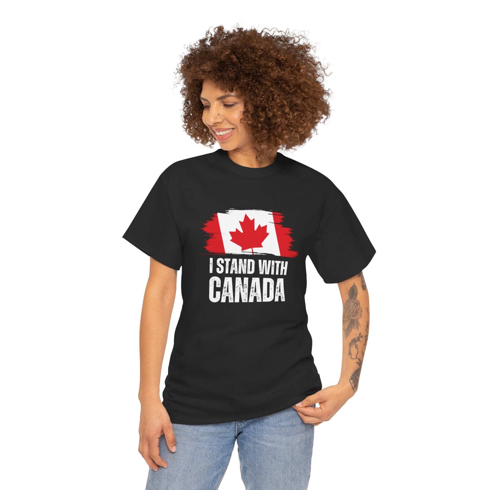 I Stand With Canada America Canadian USA Flag Unisex T-Shirt