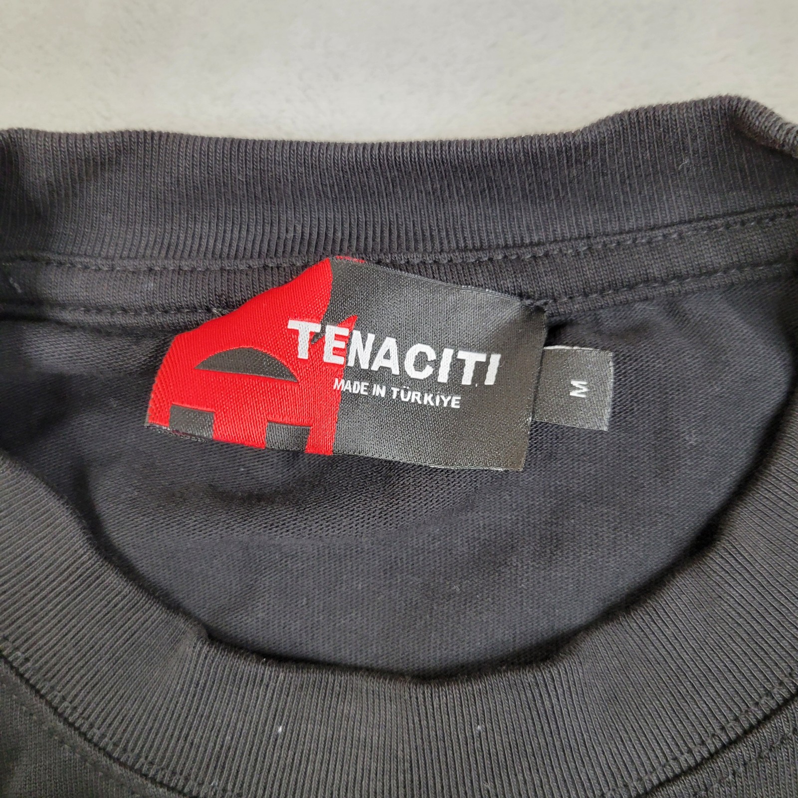 Tenaciti Shirt Mens Medium Black Graphic Flame Rose Spiked Helmet Streetwear Tee