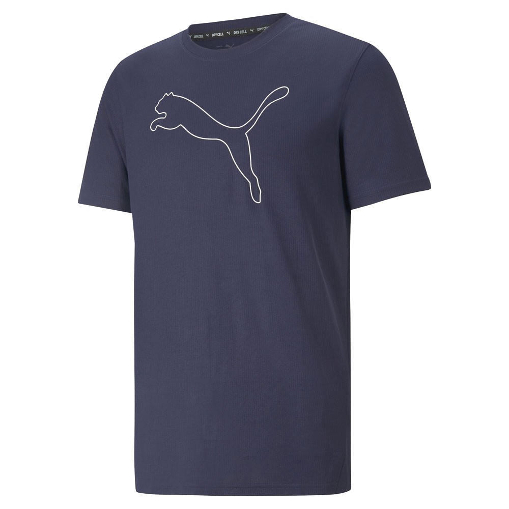 PUMA Performance Cat Logo Crew Neck Short Sleeve T-Shirt Mens Blue Casual Tops 5